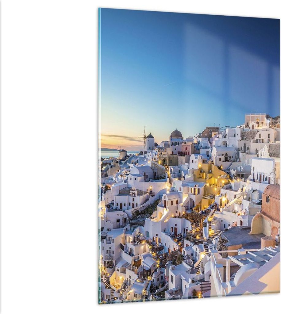 Bilder auf glas - Einteilig - Griechenland Insel Sommer - 80x120cm - Glasbilder - Wandbilder - Bilder - Wanddekoration aus Glas - Glas Bilder - Wan...
