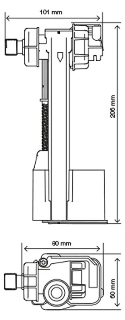 Robinet à flotteur 3/8 universel pour réparation de fuite WC pack - 2