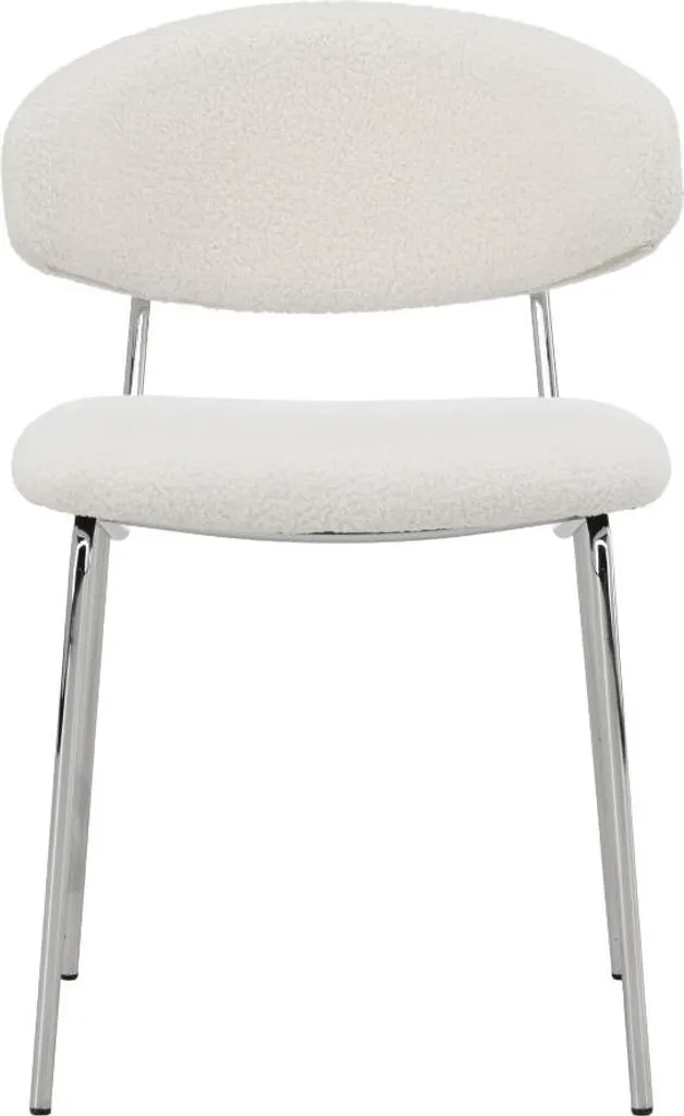 Chaise Chico Bouclé Blanc : Assise Confortable et Déco Salle à Manger
