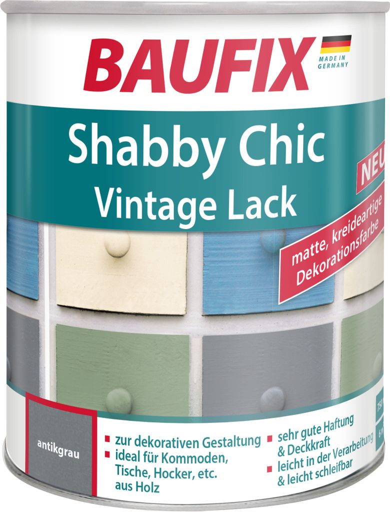 BAUFIX Shabby Chic Vintage Lack antikgrau