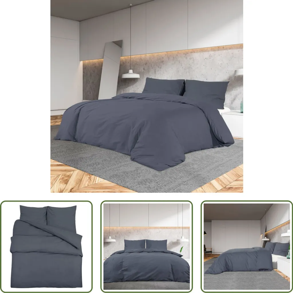 Set Letto Matrimoniale Antracite 200x220 - Microfibra Luxury Soft