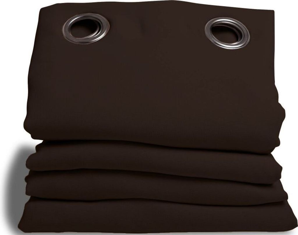 MOONDREAM Akustikvorhang 3in1 | Lärmschutz | Thermoisolierung | 100% Verdunkelung | Patentierte Technologie | Ösen | Braun MC610 | 140B x 260H cm