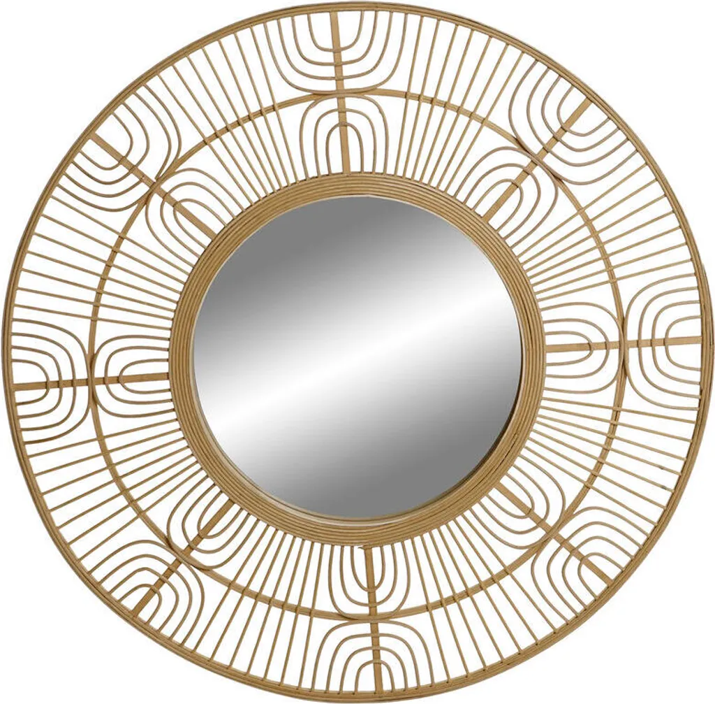 Miroir 80x80 cm naturel Scandi Home ESPRIT avec cadre bois ultra fin