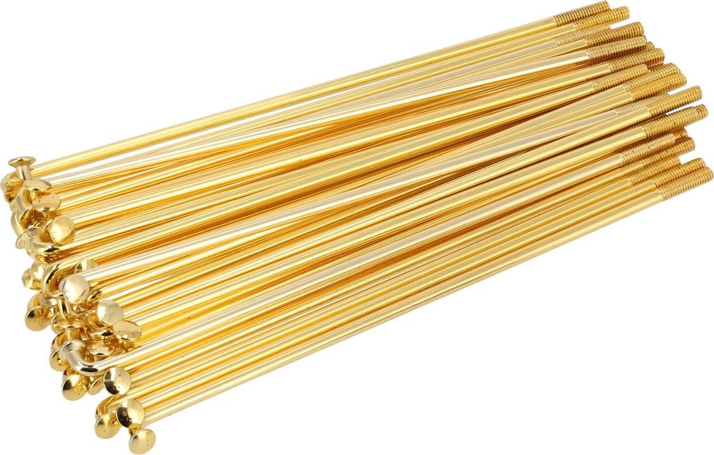 Set: Speichen ohne Nippel, Gold, 143,5mm, M3,5 (16Zoll / Trommelbremse)