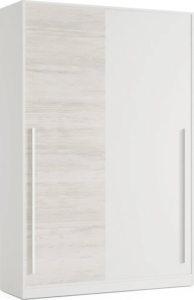 Armoire Penderie 2 Portes Aristode 120 cm Blanc Antique Style Classique