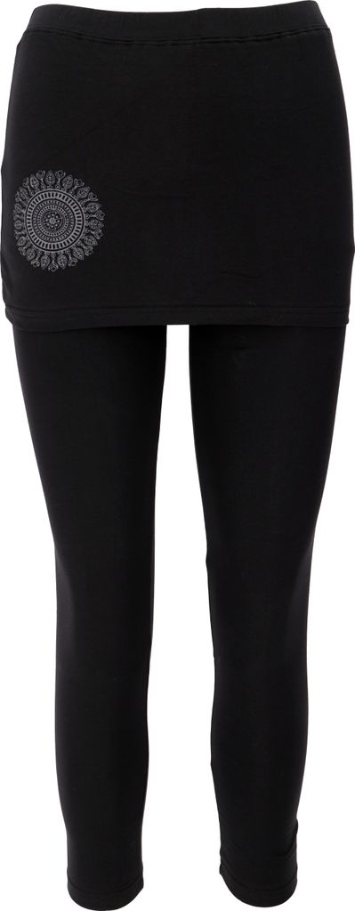 Yoga-Hose, Leggings mit Minirock BW Yogi - Schwarz, Damen, Elasthan,Baumwolle(Bio), Größe: M