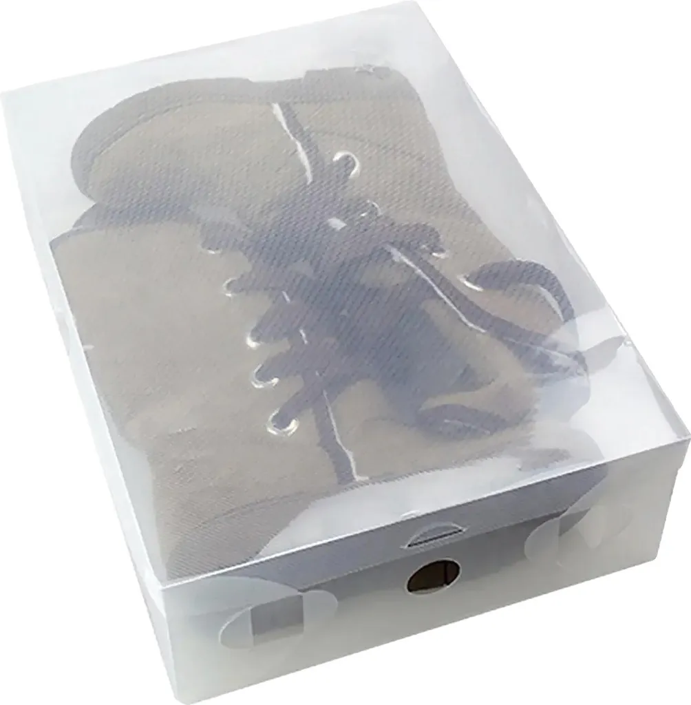 Boîte de rangement chaussures transparente et robuste en plastique rigide