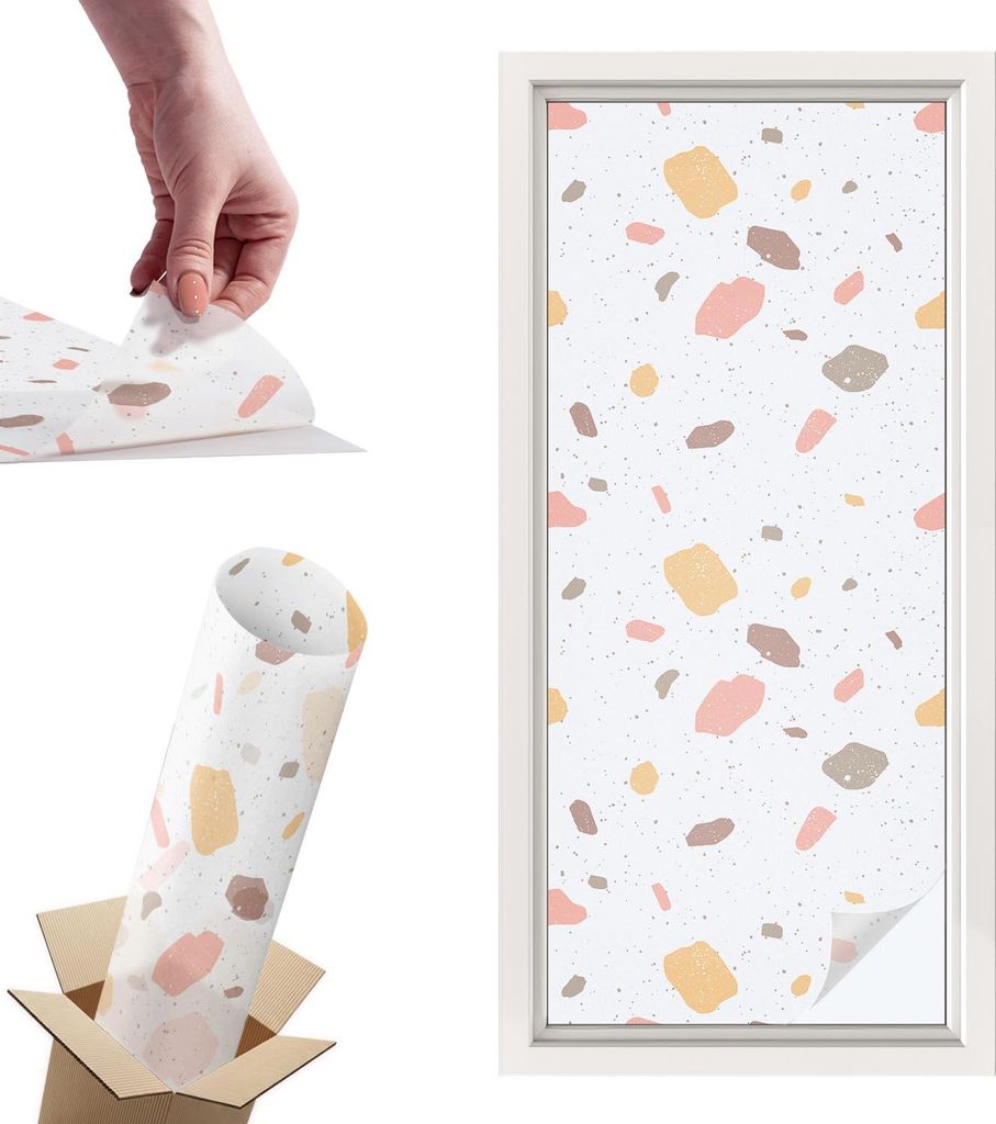 Buntglasfolie für Fenster – 116x50 cm – Stained-Glass-Fensterfolie, dekorativ & blickdicht – Selbstklebende Glasdekorfolie im Buntglas-Desig...