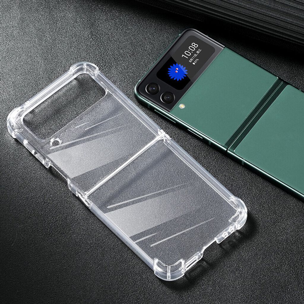 Galaxy Z Flip4 Hülle, Dünn Transparent TPU Silikon Stoßdämpfung Fallschutz Schutzhülle für Samsung Galaxy Z Flip 4 5G
