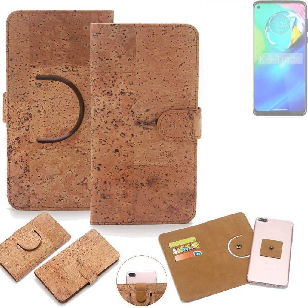 K-S-Trade Handy-Hülle Schutz-Hülle kompatibel mit Motorola Moto G Power 5G Handyhülle Schutzhülle Korkhülle Kork-Hülle 1x