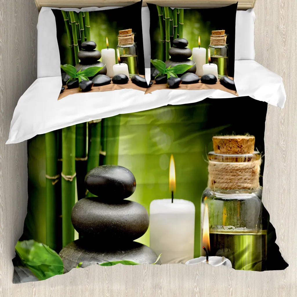 Copripiumino ABAKUHAUS Spa 200x200 - Set Letto Anti-Acaro Verde