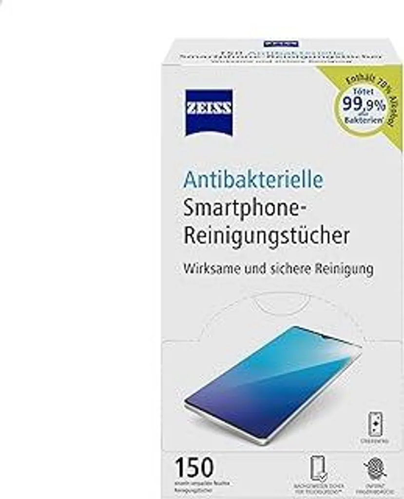 ZEISS Salviette Smartphone 150 Pezzi - Igiene per Tutta la Famiglia