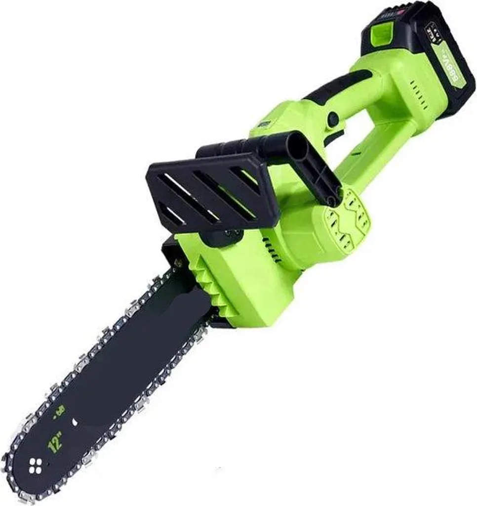 Tronçonneuse élagueuse sans fil 12 pouces 6000W pour jardin, 2 batteries