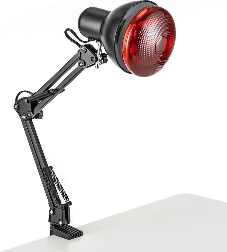 Infrarot-Wärmelampe - Therapielampe 150 W - Verstellbar - Tiefenwärme bei Muskel- und Gelenkschmerzen - 220 V AC - Leuchtmittel enthalten - Schwarz