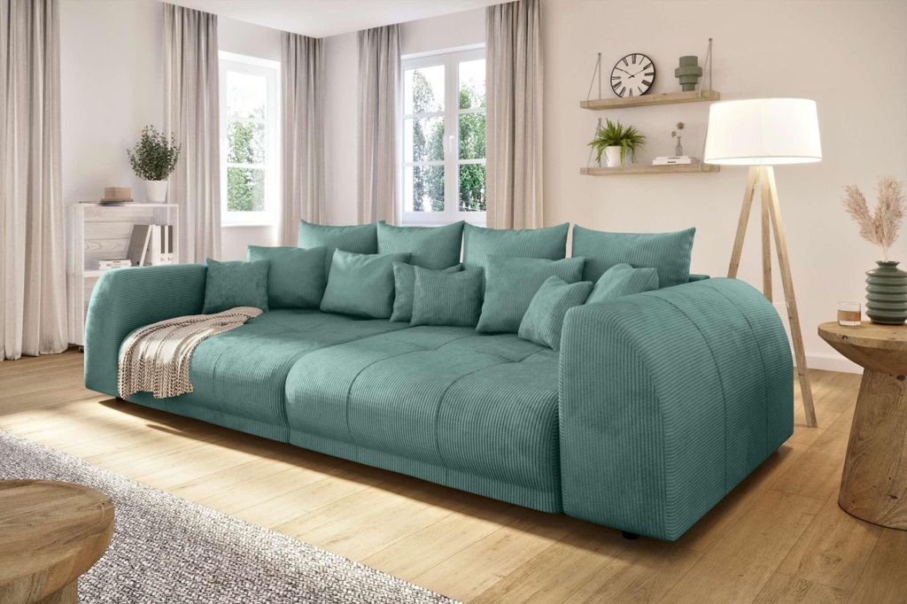 99rooms Lucca Bigsofa Cordstoff POSO Türkis