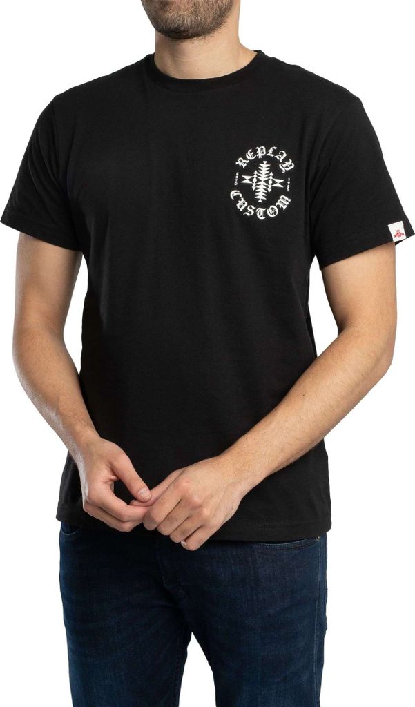 Replay Custom Print Shirt Herren