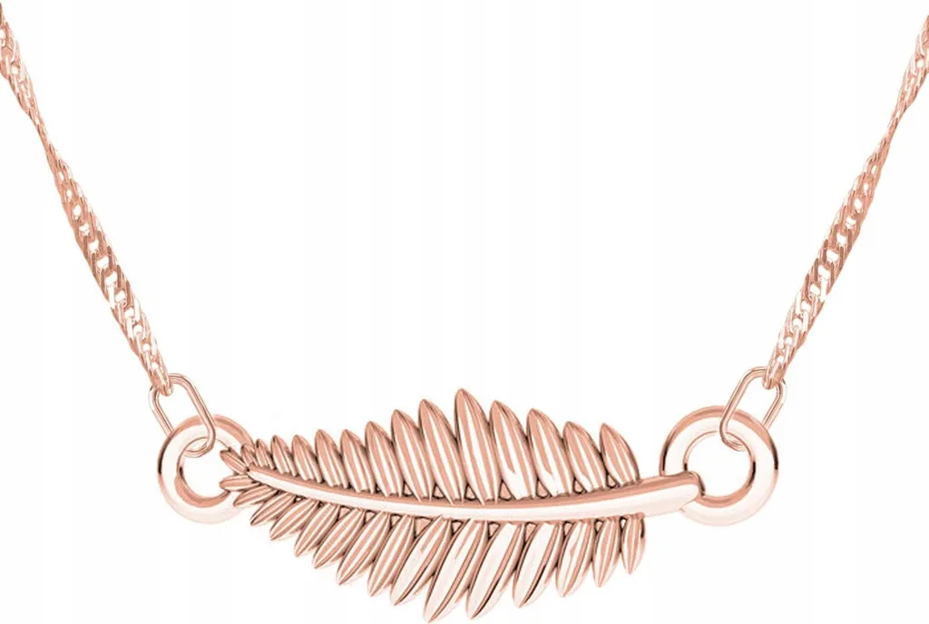Collana Foglia Argento 925 Placcata Oro - Pendente Ramo Elegante
