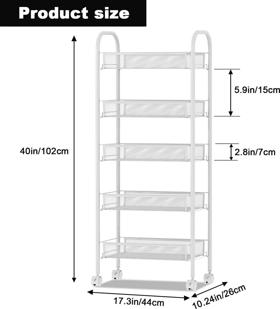 Étagère de cuisine à 5 niveaux extensible en acier blanc modèle Modulo - 2