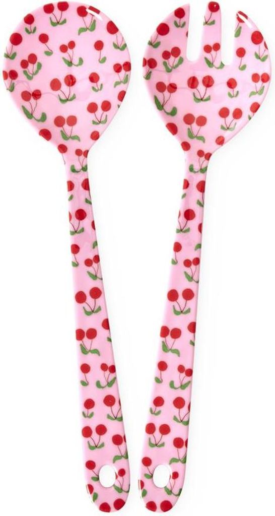 RICE – Set Insalata in Melamina – Rosa con Stampa Cherries Immagine del prodotto 