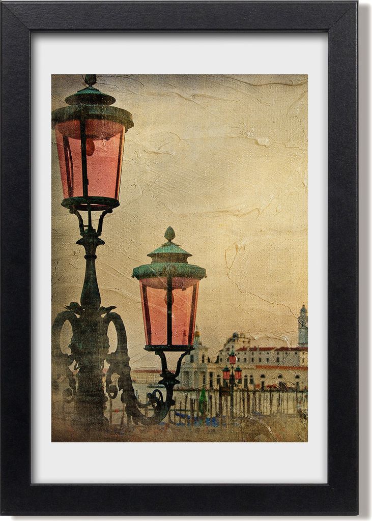 Bild 20x30 MDF-Rahmen, Wandkunst Venedig Italien