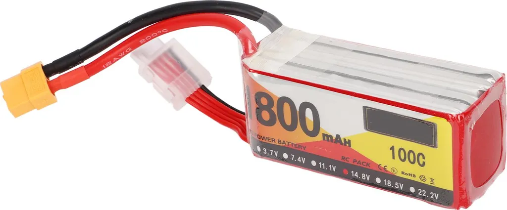 Batterie Lipo 1800mAh 4S 14.8V 100C avec Connecteur XT60 pour Drone RC