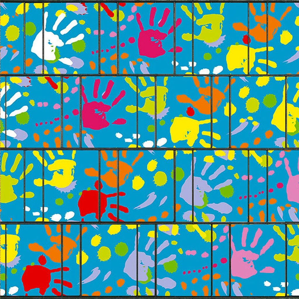 Bedruckter Sichtschutz KINDERGEBURTSTAG für Zäune Doppelstabmatten Zaundruck 2,5m x 2,0m