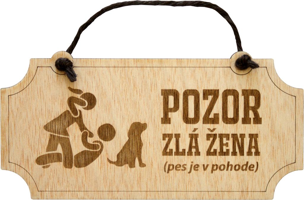 Vtipná tabulka Pozor zlá žena SK Obrázek produktu 