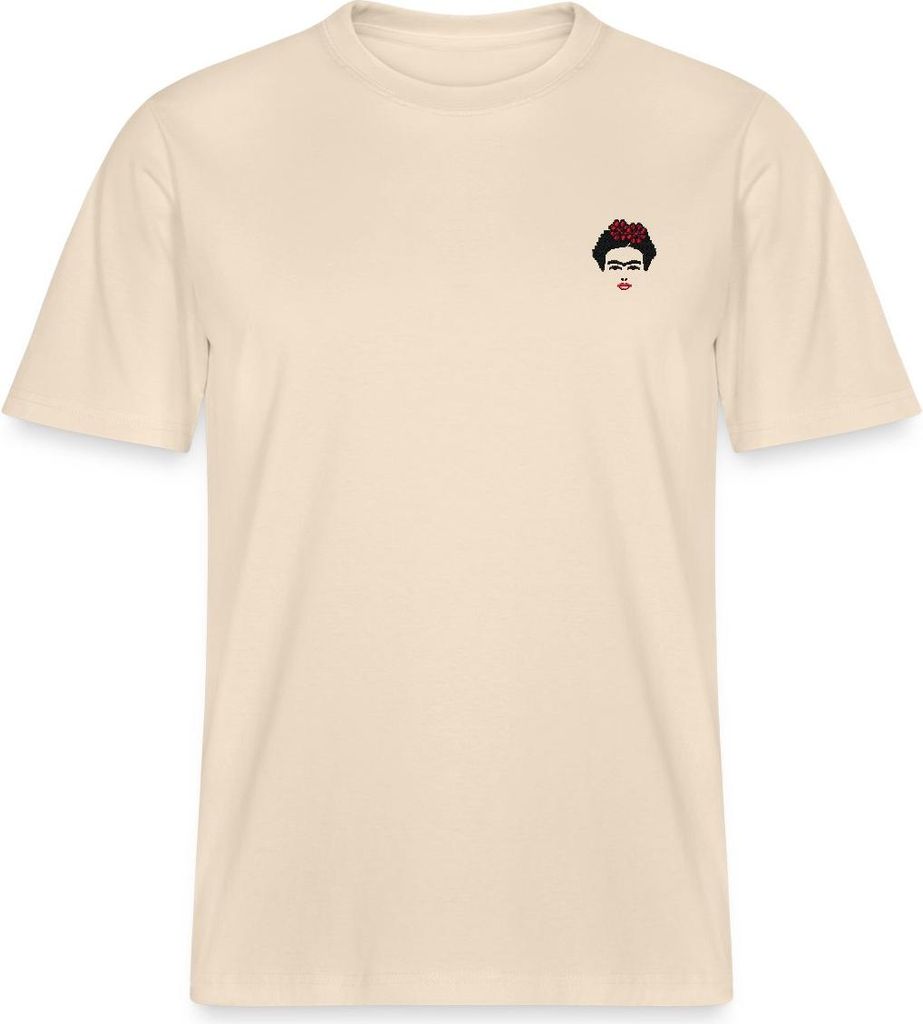 Spreadshirt Frida Kahlo Umriss Schwarz Und Rot Stick Relaxed Fit Uni T-Shirt, S, Natur
