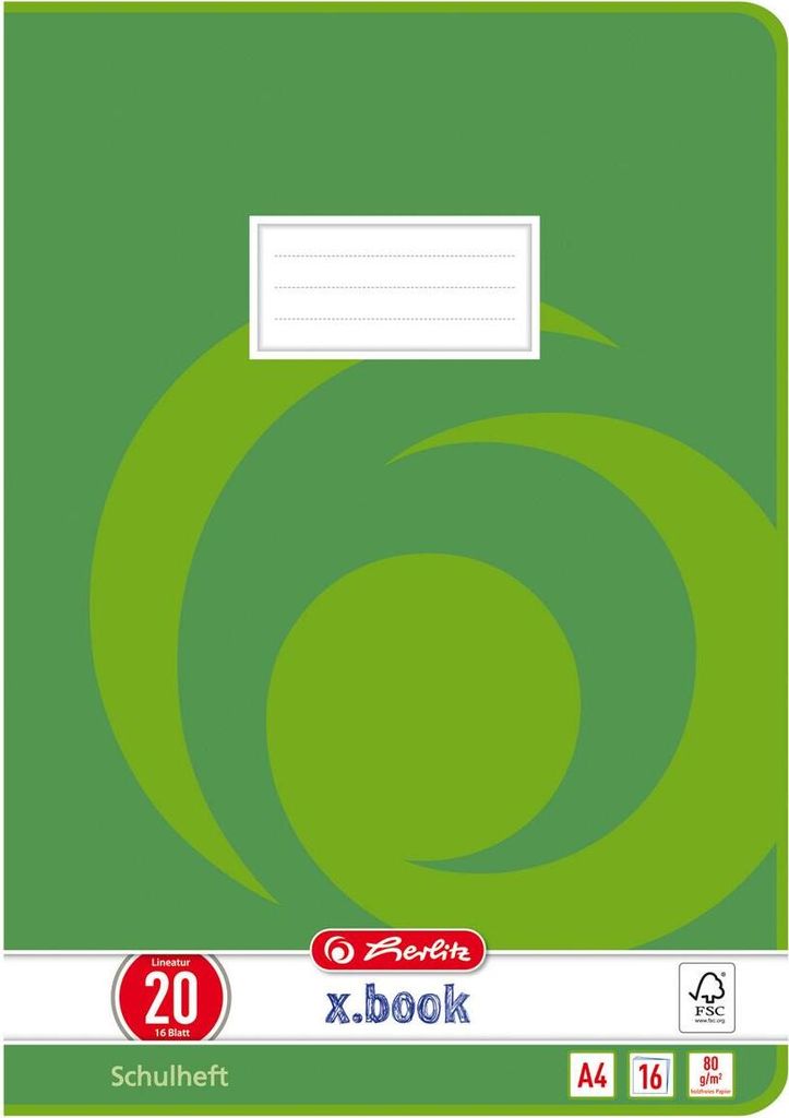 5 Herlitz Schulhefte / DIN A4 / 16 Blatt / Lineatur 20