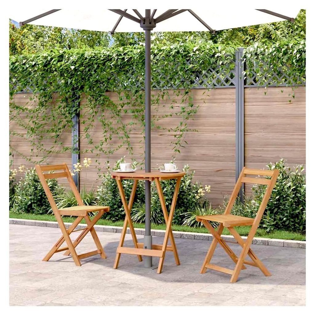 Klappbarer Gartentisch 60x75 cm aus massivem Akazienholz