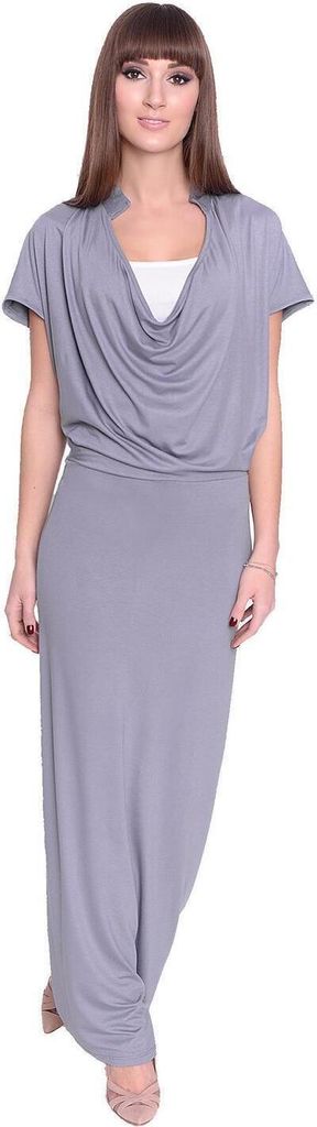 Damen Kleid Dress Maxikleid Lang : Grau S/M 36/38 Produktbild 