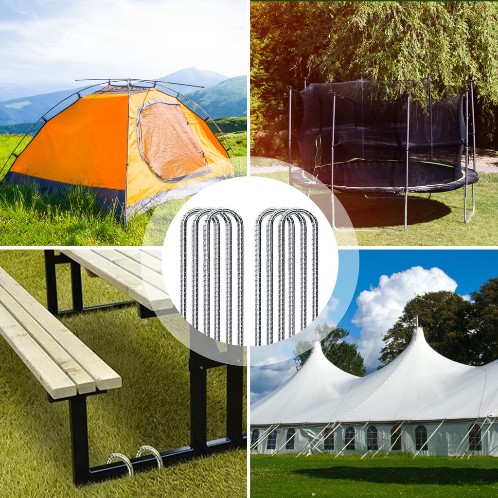 Bodenanker Set 30cm - 4 Stück J-förmige Erdanker Für Trampolin & Zelte