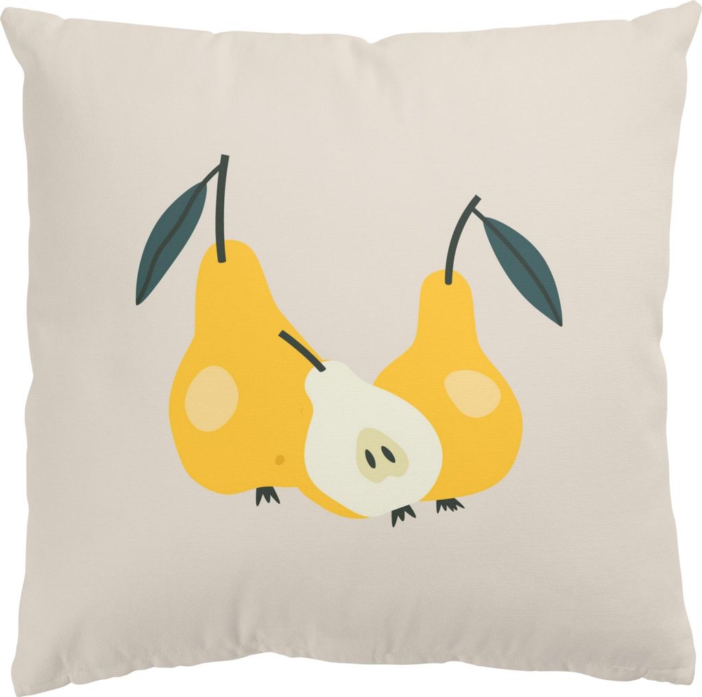 Dekokissen Kulinarisch draußen / Outdoor Zierkissen waschbar Obst beige Pop Art Sofakissen mit Füllung