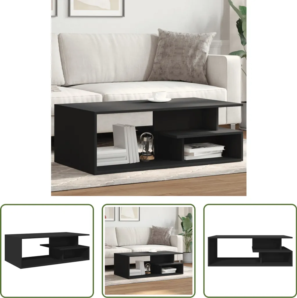 Tavolino Salotto Nero 102 cm The Living Store | Robusto e Facile da Pulire