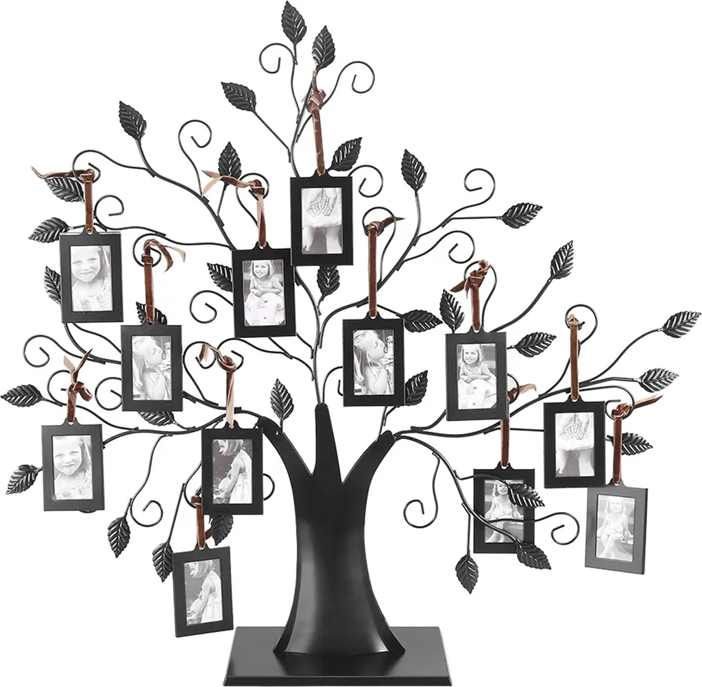 Arbre avec cadre photo suspendu moderne en métal pour salon taille M - 5