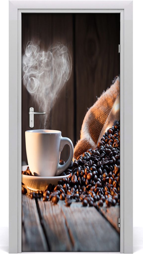 Tulup Türaufkleber 85x205 cm Dekorative Aufkleber Selbstklebend Wasserdichte Tapete Abnehmbar Schlafzimmer Wohnzimmer Wohnkultur - Kaffeetasse