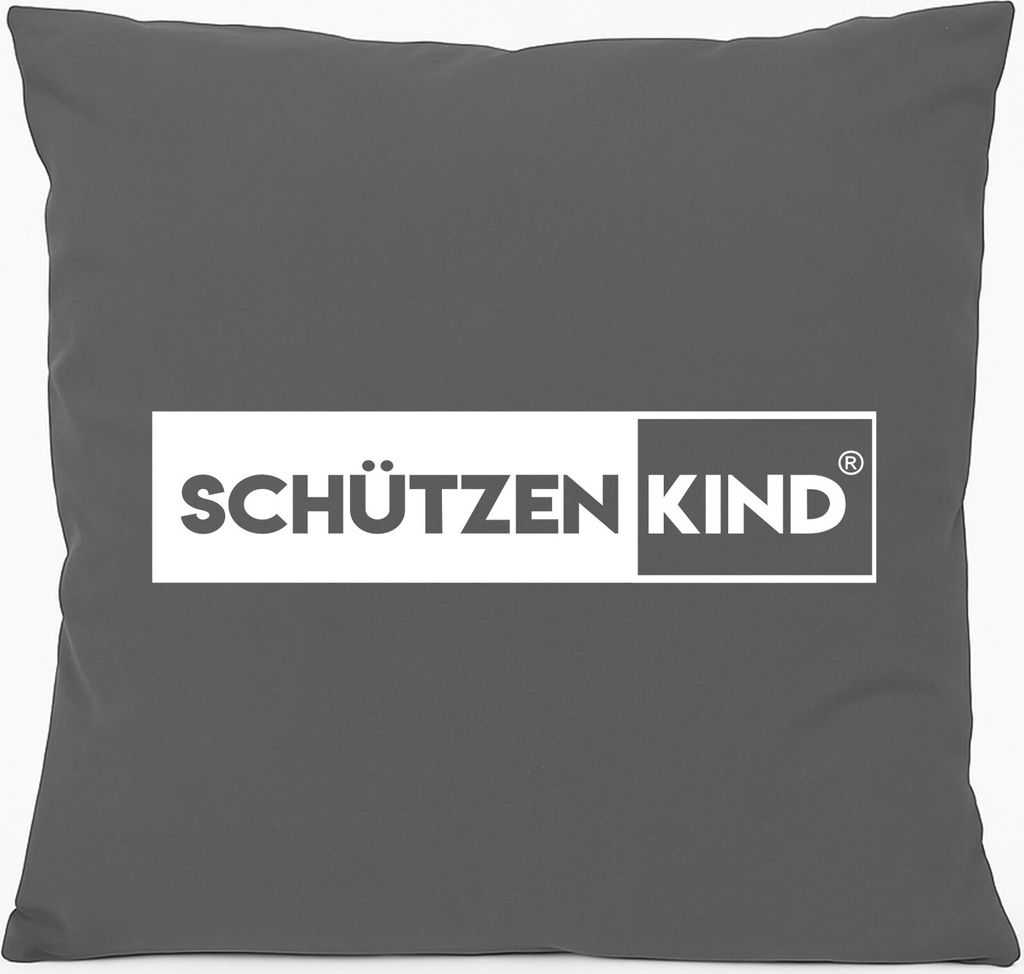 Huuraa Kissen Schützenkind Modern 40x40cm mit Füllung Steel Grey Baumwolle Dekokissen Geschenkidee