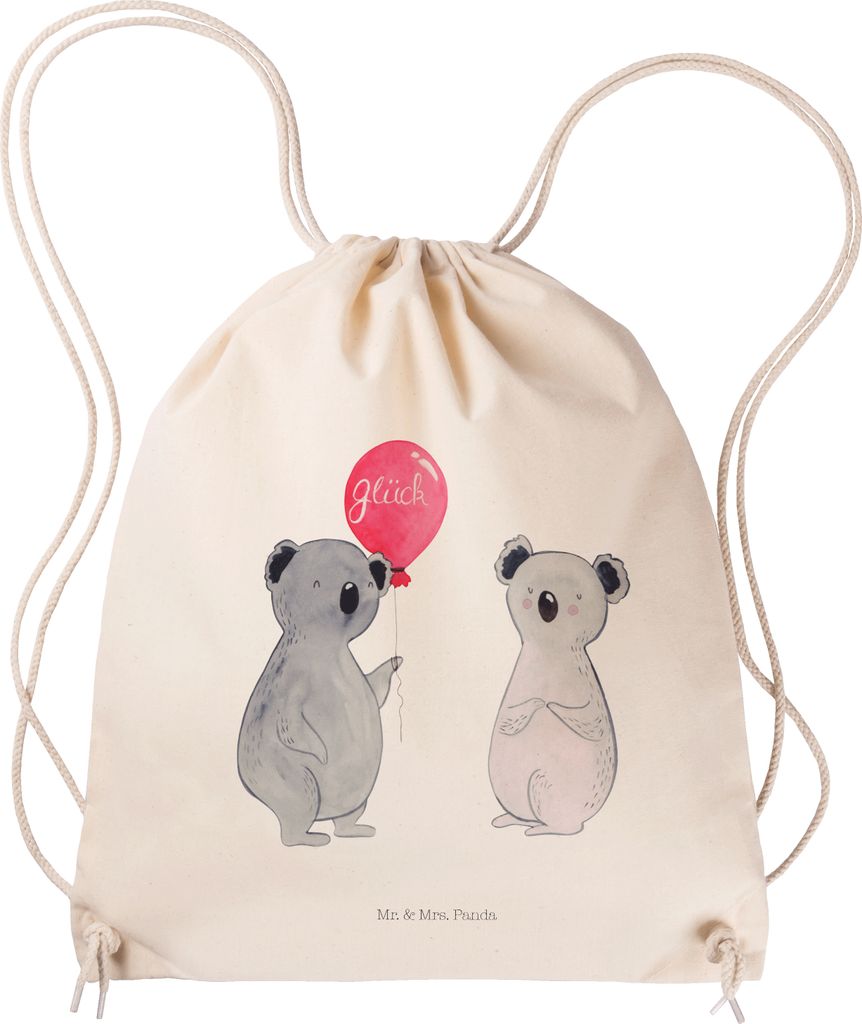 Mr. & Mrs. Panda Stoffbeutel Koala Luftballon - Transparent - Geschenk, Party, Beutel Rucksack, Geburtstag, Jutebeutel, wander, Kleiner, Turnbeutel