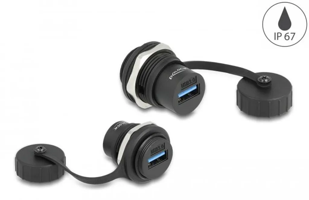 Embase USB de Panneau pour Extérieur IP67 Débit 5 Gbps Delock