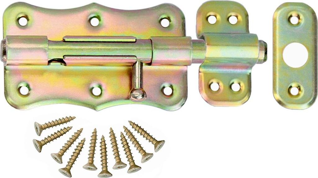 Bolzenriegel Schloßriegel Türriegel Schubriegel 100 mm Schieberiegel Gelb Verz.