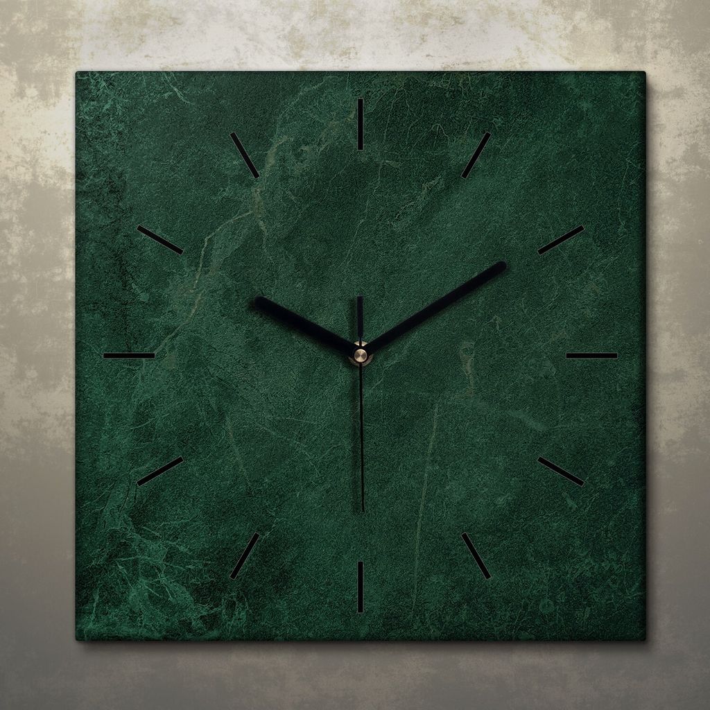 Wohnzimmer Leinwand Uhr Geräuschlos Küche 30x30 Farbiger, Marmor, Abstrakt, Textur, schwarze Zeiger
