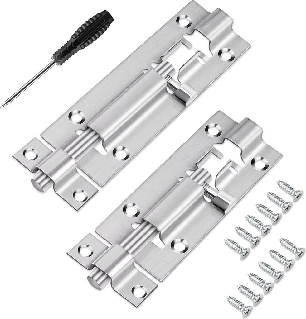 3 Zoll TüRriegel 2 Stück, 75mm Riegelschloss Schieberiegel Riegel Tür SchiebeschlöSser, Edelstahl Schlossriegel TüRriegel AußEn Riegel Riegel...