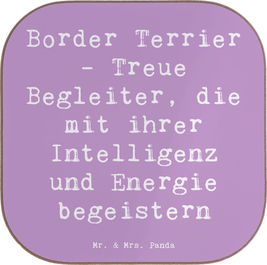 Mr. & Mrs. Panda Tischuntersetzer Spruch Border Terrier Freunde - Lavendeltraum - Geschenk, intelligente Hunde, Untersetzer Tasse, Tischschoner, Hu...