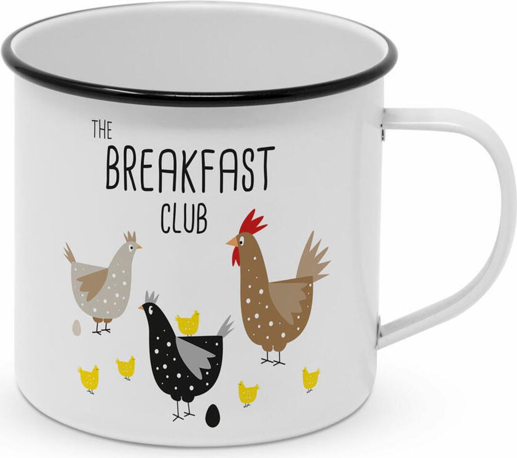 PPD Breakfast Club Happy Metal Mug, Henkelbecher, Kaffeebecher, Becher, Tasse, Metall, 350 ml, 604728
