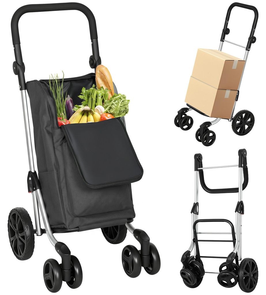 HOMCOM boodschappenwagen, inklapbaar, met koelvak en Productafbeelding 