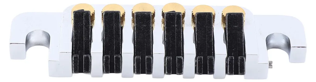 Chevalet à rouleaux avec 2 vis pour guitare électrique type LP chromé - 17