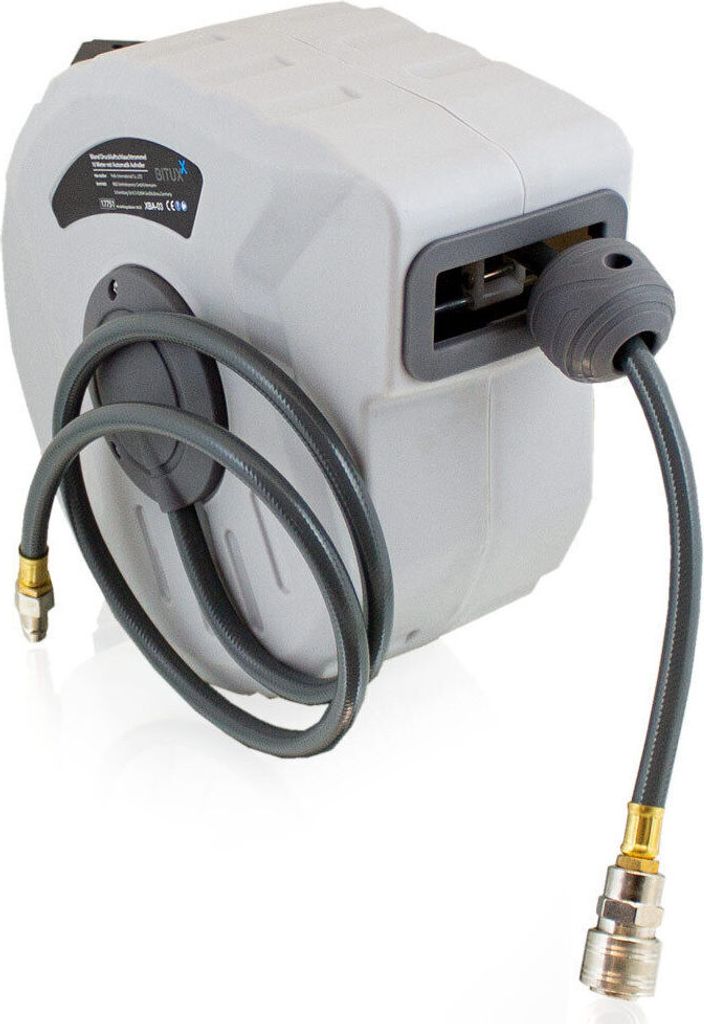 Bituxx 10m Druckluft Schlauchtrommel automatik Druckluft Schlauchaufroller 1/4" Zoll Anschluss Automatik Schlauchaufroller für Wandmontage (10m ...