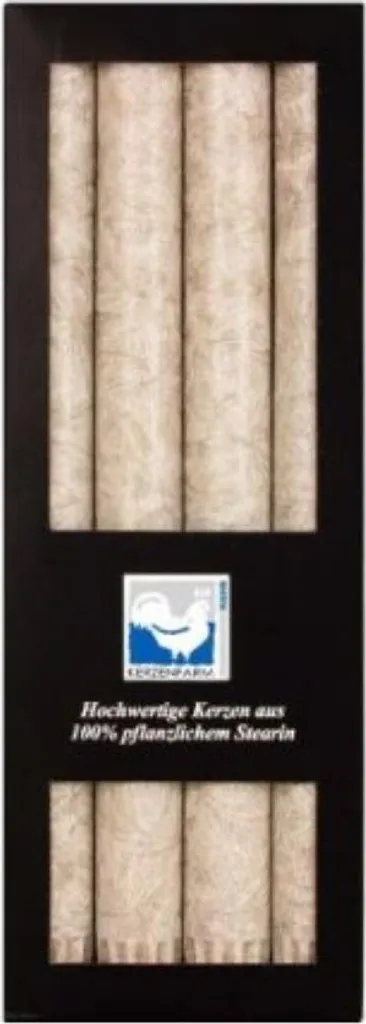 Set de 4 bougies en stéarine coloris taupe pour bougeoir classique