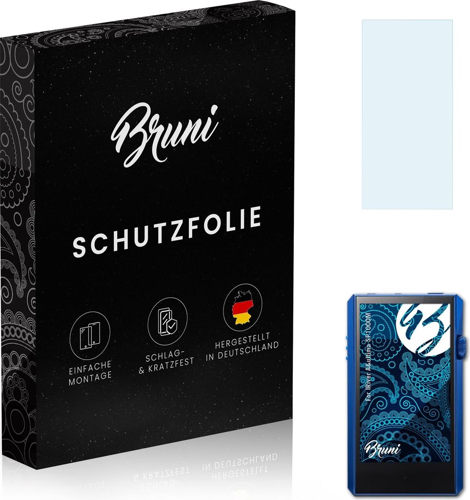 Bruni Basics-Clear 2x Schutzfolie kompatibel mit IRiver A&ultima SP1000M Folie