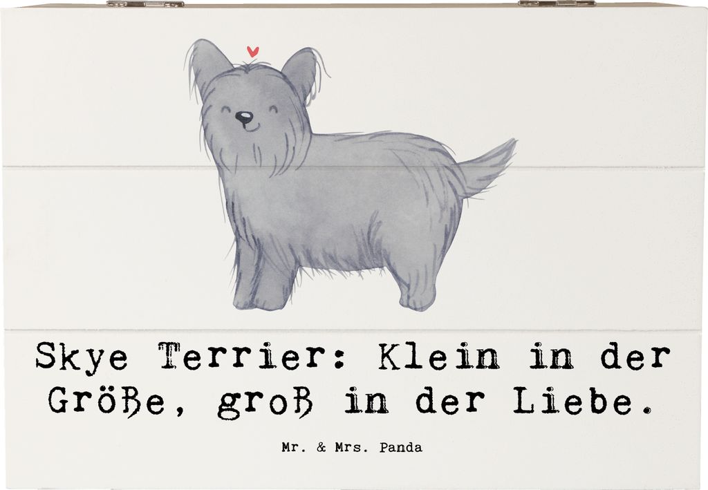 Mr. & Mrs. Panda Box Skye Terrier Liebe 22 x 15 cm - Weiß - Geschenk, schottische Hunderasse, Hunderassen Vielfalt, schmuckkiste, treuer Begleiter...